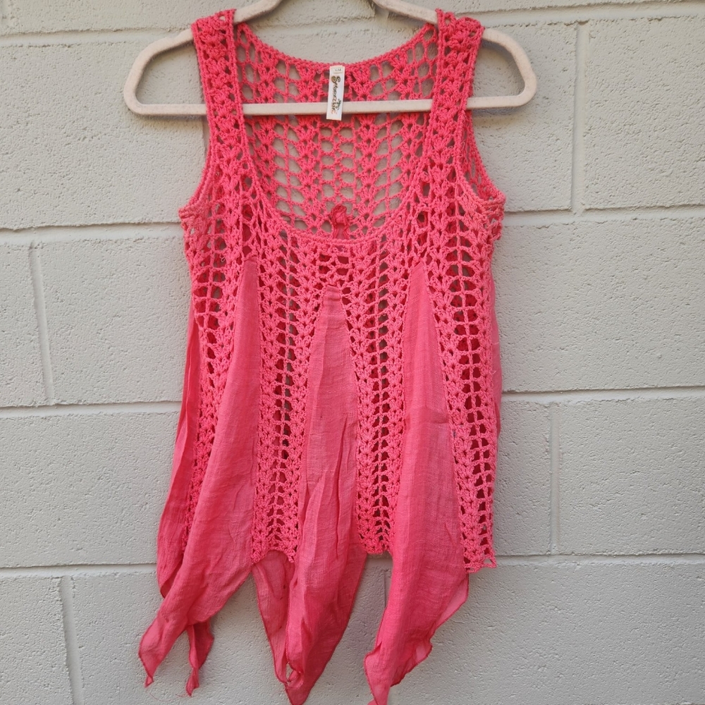 Shoreline Women's Crochet Tanktop- size S/M
